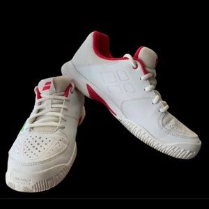 Kids White and Red Athletic Sneakers - Lightweight Play Shoes